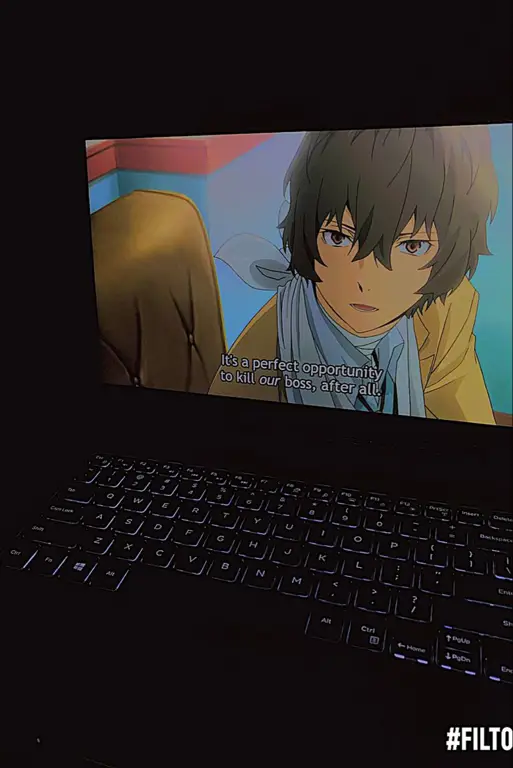 Seseorang menonton anime di ponselnya Seseorang menonton anime di ponselnya