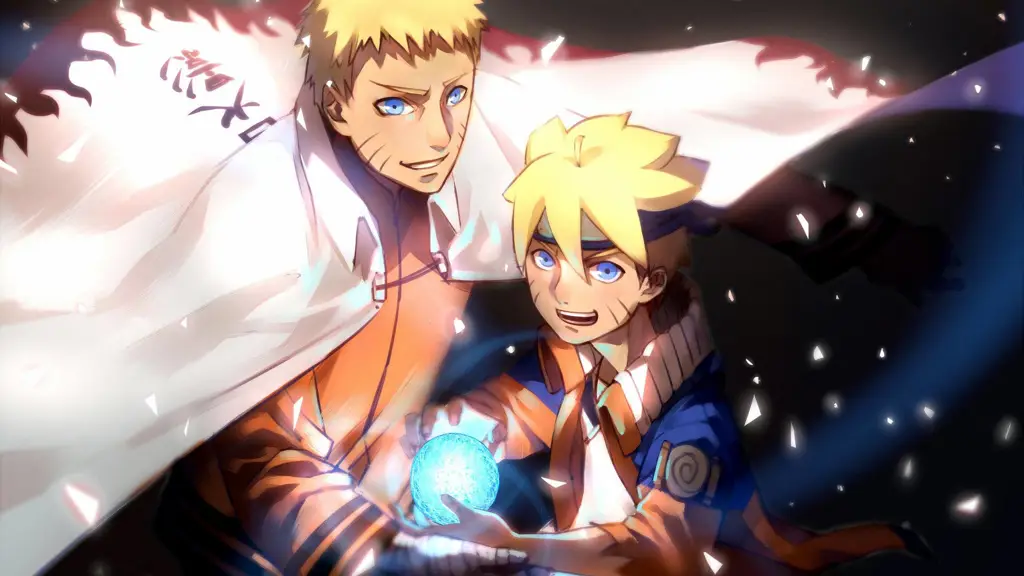 Boruto dan Naruto dalam sebuah adegan Gambar Boruto dan Naruto bersama