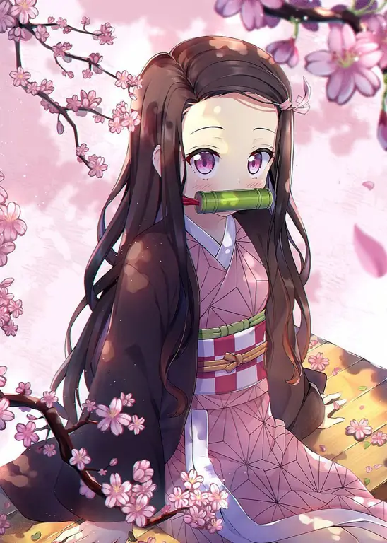 Nezuko Kamado, iblis yang setia Gambar Nezuko Kamado, adik Tanjiro