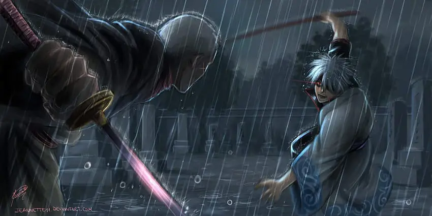 Adegan seru dan lucu dari anime Gintama Screenshot adegan menarik dari anime Gintama