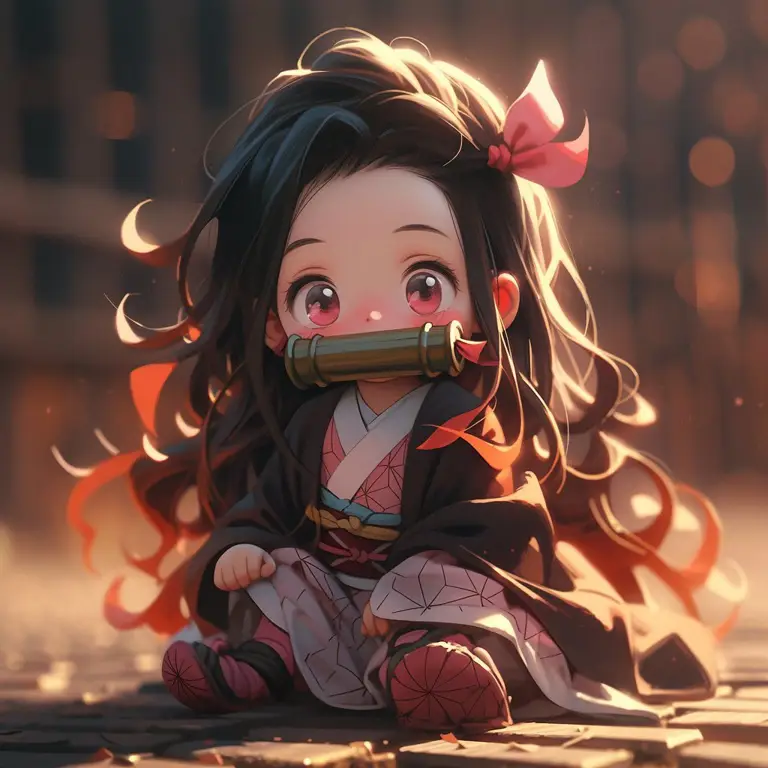 Nezuko Kamado: Kekuatan Cinta di Tengah Kegelapan Nezuko Kamado, adik Tanjiro yang berubah menjadi iblis, tetap menunjukkan kasih sayangnya.