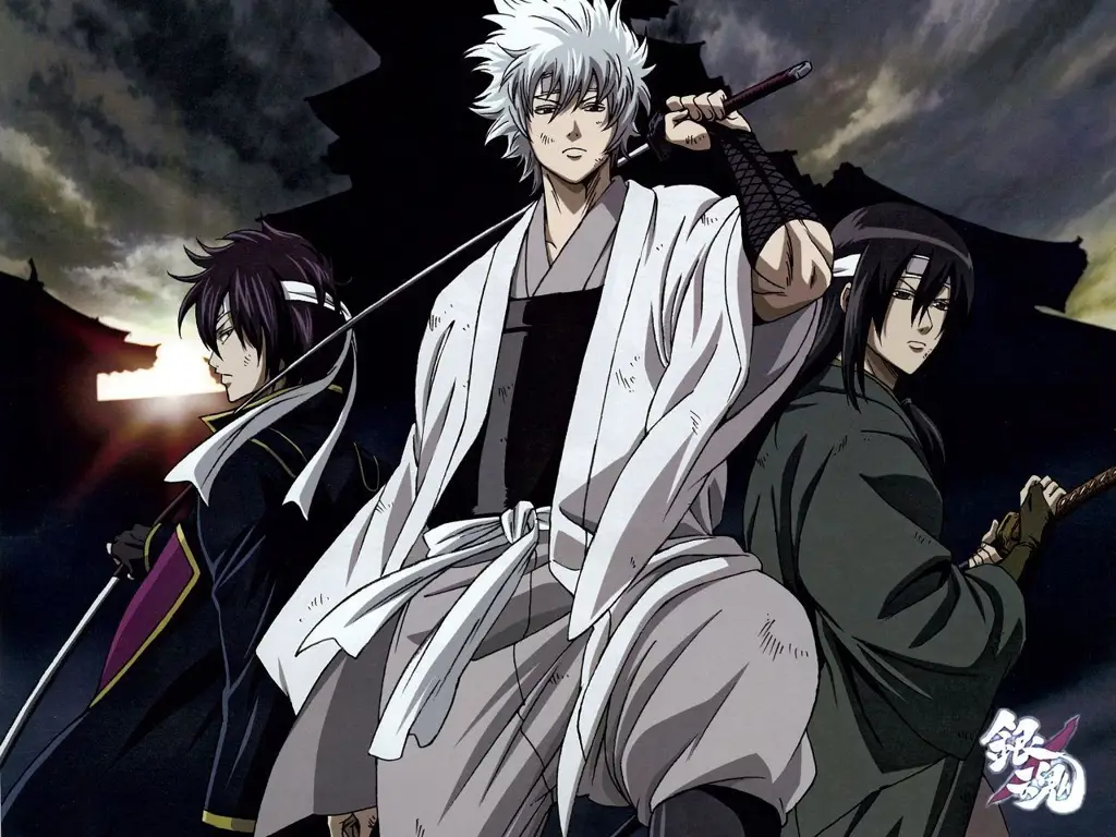 Karakter-karakter ikonik dalam anime Gintama Gambar para karakter utama anime Gintama