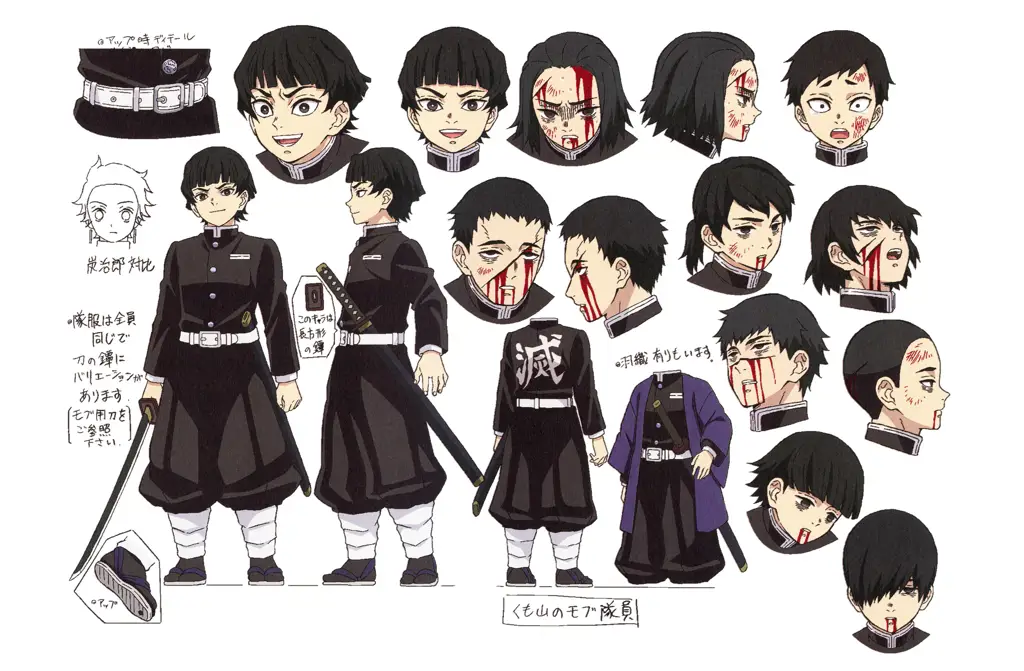 Gambar yang menampilkan karakter-karakter utama Demon Slayer