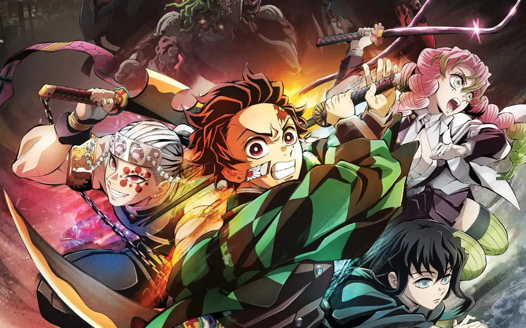 Gambar yang menampilkan dunia fantasi dalam anime Demon Slayer