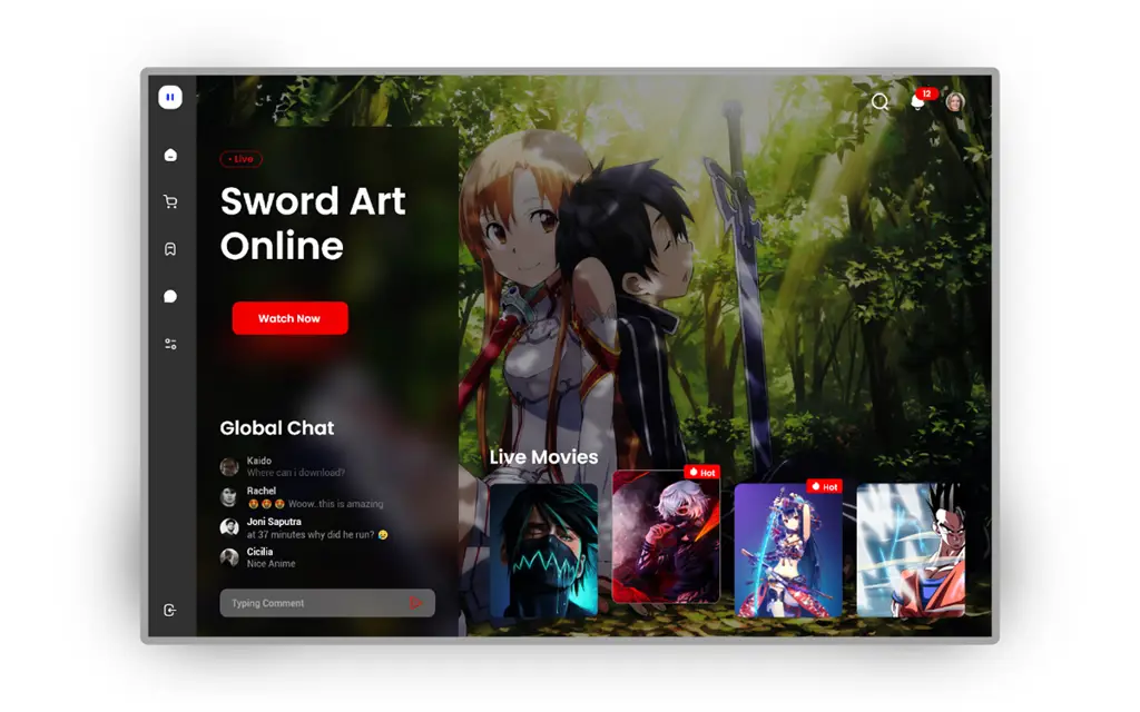 Contoh antarmuka situs streaming anime Antarmuka situs streaming anime