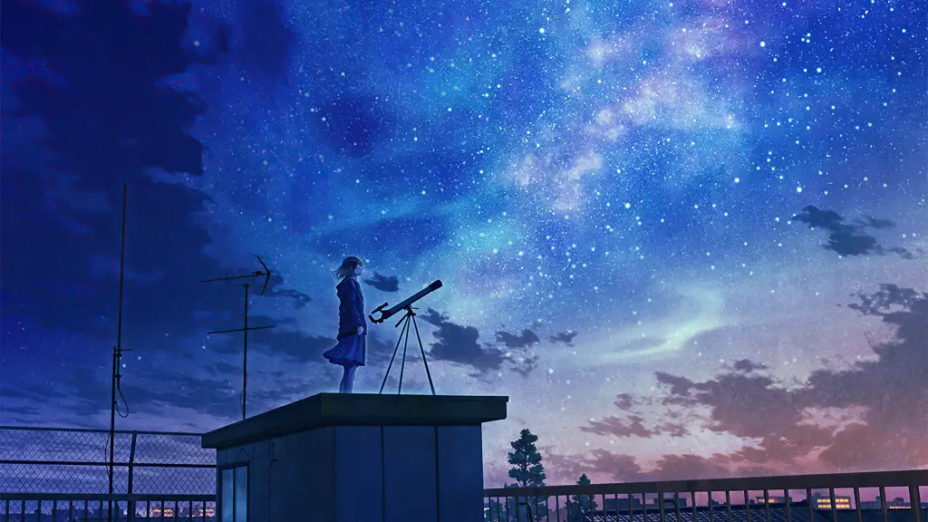 Pemandangan malam yang romantis dalam anime