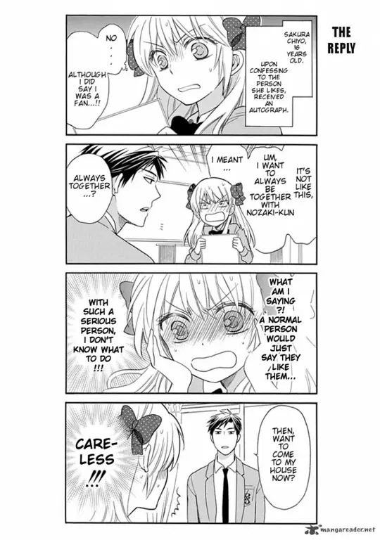 Adaptasi anime yang setia dengan manga aslinya Gambar panel manga dari Nozaki-kun