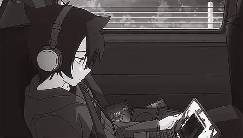 Karakter Anime Menikmati Musik Gambar karakter anime mendengarkan musik