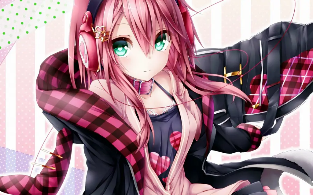 Karakter anime yang unik dan menggemaskan Gambar gadis anime imut dengan rambut merah muda