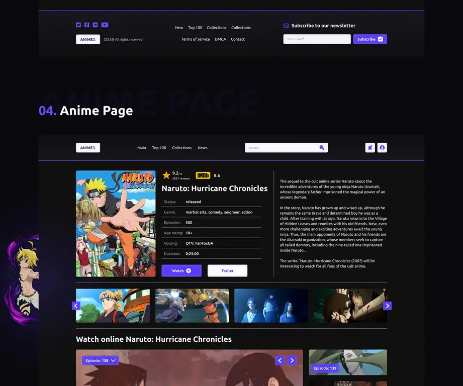 Perbandingan antarmuka pengguna beberapa situs streaming anime Contoh antarmuka situs streaming anime