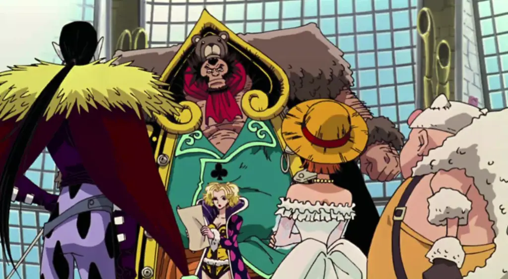 Petualangan seru di dunia One Piece Gambar adegan petualangan One Piece yang seru